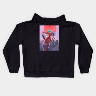 The Red Robot Anime Girl Robot Kids Hoodie